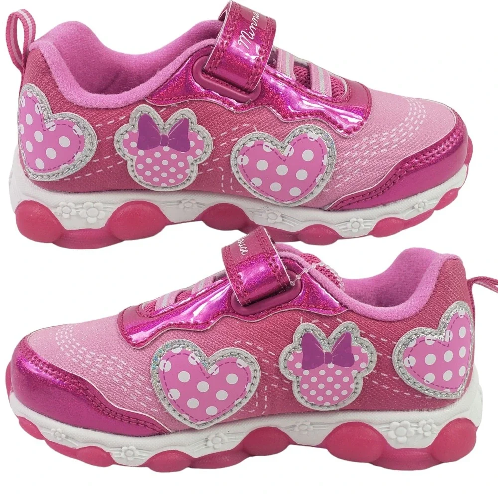 Disney Girls' Minnie Mouse Shoes LED Light Up Shoes Pink‎ Size 8 (16 Cent) New